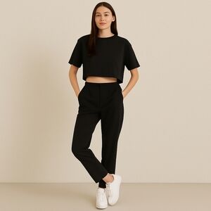 Day2Day by Duette NYC Black Ponte Knit Track Pants – Size M – NWT